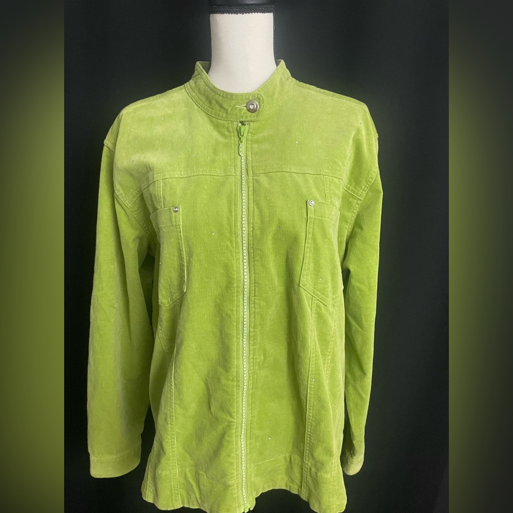 Quacker Factory Vibrant Green Utility Jacket